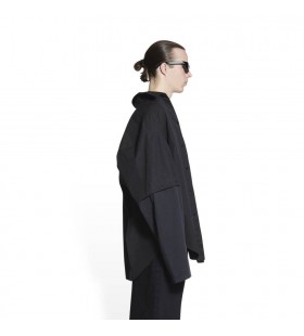 Los hombres de Balenciaga Bb Icono de "Trompe L'oeil" Camisas Negras