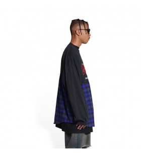 La mujer, Balenciaga B Auténtica Parcheado de Manga Larga Camisetas de color Púrpura