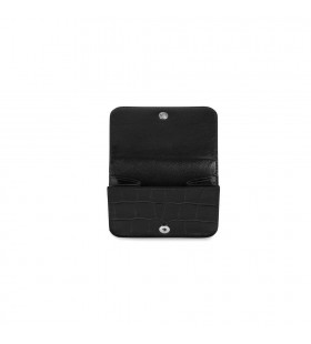 La mujer, Balenciaga en Efectivo Mini Carteras de Cocodrilo en Relieve Negro / Blanco