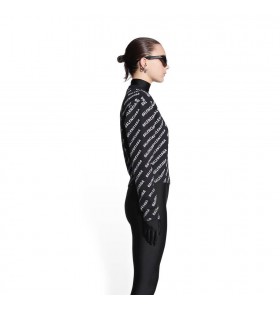 Women's Balenciaga Mini Allover Logo Sweater Knitwear Black