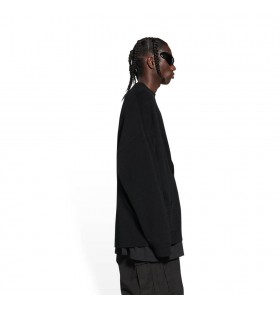 Mannen Balenciaga Crest Gebreide Cardigan Zwart