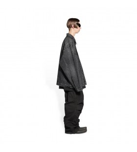 Mannen Balenciaga Grote Passen Met Strass steentjes Jassen Zwart