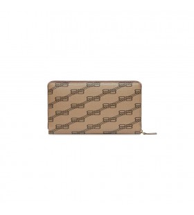 Miesten Balenciaga Allekirjoitus Continental Bb Monogram Päällystetty Canvas Lompakot Beige