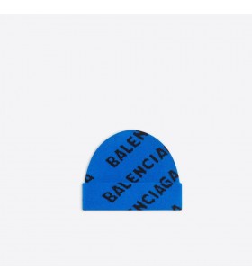 Naisten Balenciaga Allover Logo Caps Sininen