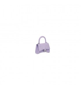 Naisten Balenciaga Tiimalasi Ketju Krokotiili Kohokuvioitu Mini Laukku Violetti