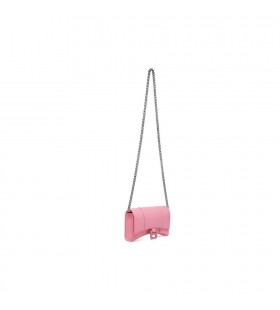 Women's Balenciaga Hourglass With Chain And Rhinestones Wallets Pink