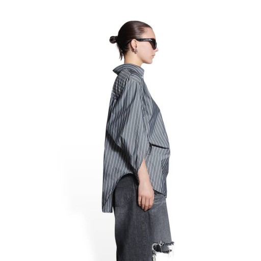 Femme Balenciaga Bb Corp Swing Tordu Shirt Tops Noir
