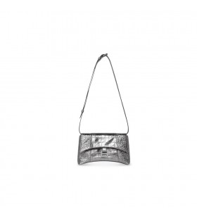 Femme Balenciaga Centre-ville Xs Métallisé de Crocodile en Relief, des Sacs à Bandoulière Argent