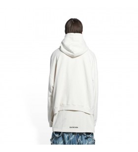 Des hommes Balenciaga Unité coupe Large Capuche Blanc
