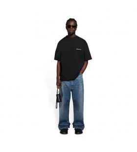 Men ' s Balenciaga Bb Corp. Medium Fit T-Shirts Black