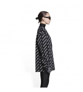 Women ' s Balenciaga Mini-Allover-Logo-Strickjacke Strickwaren Schwarz