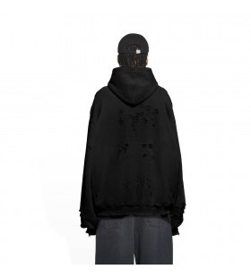 Για άνδρες Balenciaga Καταστραφεί Hoodie Μαύρο